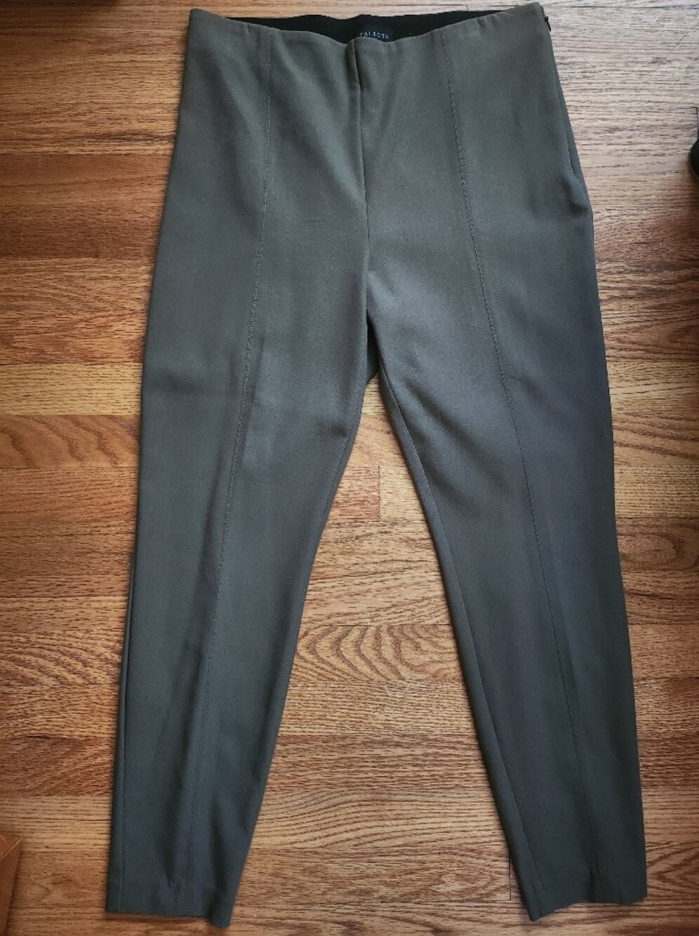 Talbots Portland Pants Slim Leg Cotton Blend Olive Green Size 12 - Picture 6 of 14
